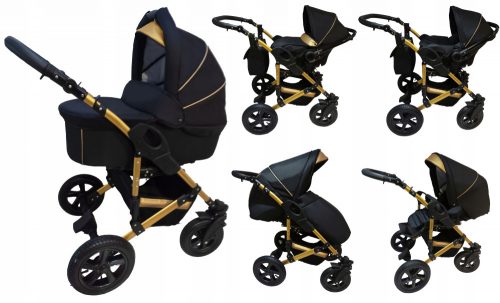  Passeggino X-Trall Pram nero e oro 3in1