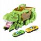  Dino Transport Car Bomboniera Montessori Pista scorrevole verde con 2 macchinine