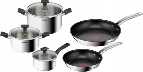 Set di pentole Tefal, acciaio inossidabile, 8 pz.