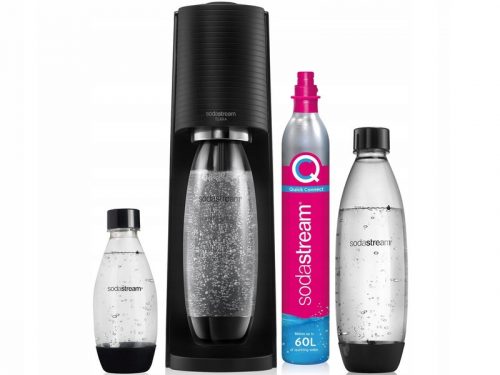  Gasatore per acqua gassata SodaStream Terra nero + 3 bottiglie