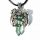  BELLISSIMA COLLANA DRAGO VERDE FLUORITE PIETRA NATURALE PENDENTE CRISTALLO