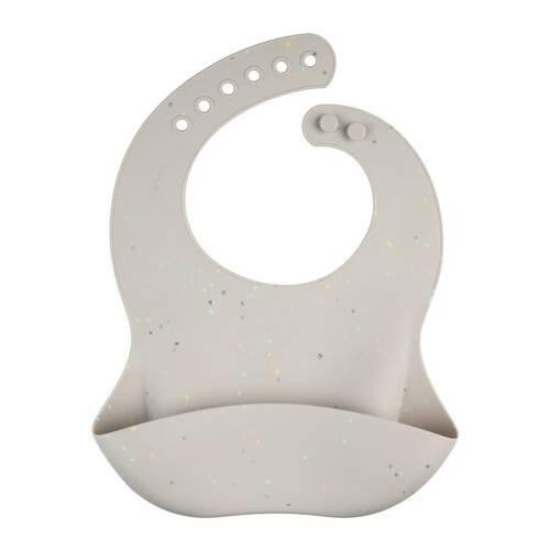 BAVAGLINO IN SILICONE PER BAMBINI CANPOL BABIES DOTS GRIGIO