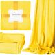 Coperta in poliestere Springos 200 cm x 220 cm tonalità del giallo