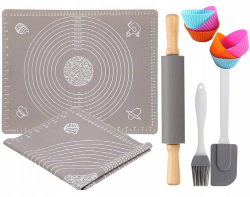  Set per bambini da chef. Tagliere in silicone 65x45 cm, pennello, rullo