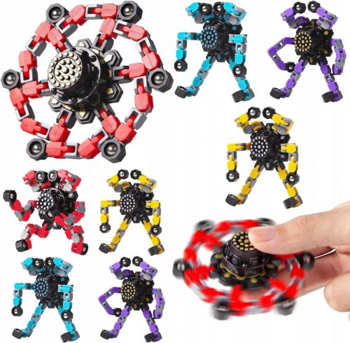  8x FIDGET SPINNER ASSEMBLAGGIO ROBOT giroscopio con punta delle dita GIOCO GIOCATTOLO PER BAMBINI