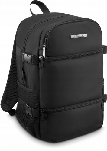  Zagatto Travel Bag, Zaino da Viaggio per Aereo, Leggero, Nero, Capiente