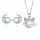  Orecchini con collana con gatto, set da 2 pezzi, pietra al chiaro di luna, argento S925