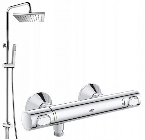 Omnires UNI cromo a parete + rubinetto doccia Grohe GROHTHERM 500 cromo