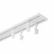 Bastone per tende Binario da soffitto in alluminio, bianco, doppio, 200 cm, con alamari