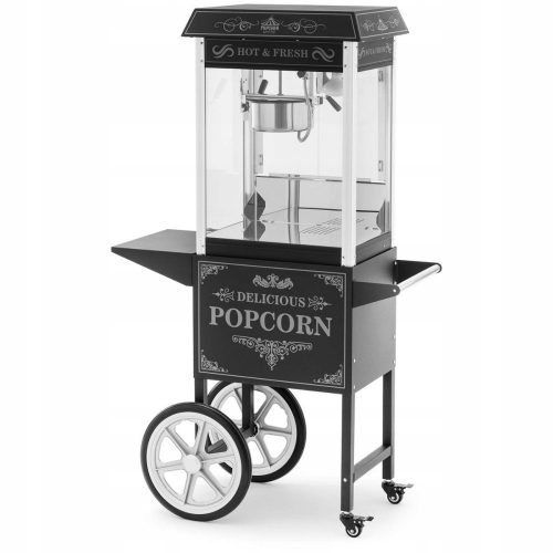 MACCHINA PER POPCORN CON CARRELLO DESIGN RETRO 1600 W