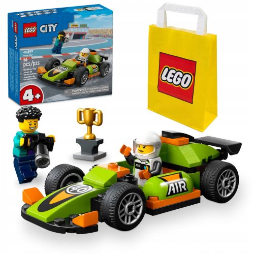  60399 AUTO DA CORSA VERDE + sacchetto di carta LEGO 6315786 giallo 24x8x18 cm