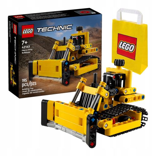  LEGO Technic Bulldozer Operazioni Speciali 42163 + Sacchetto di carta LEGO 6315786 giallo 24x8x18 cm