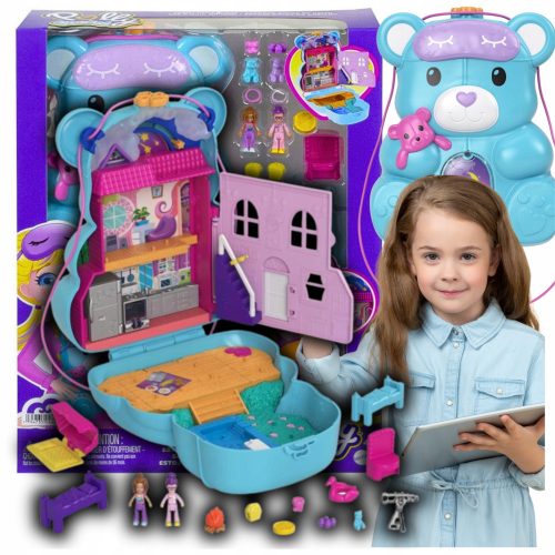  POLLY POCKET SET BORSA PER BAMBOLE ORSO PER BAMBINI CASA PISCINA + ACCESSORI HIT