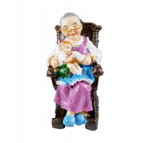  Figurina Nonna in poltrona, 10 cm, regalo per la festa della nonna, decorazione, decorazione