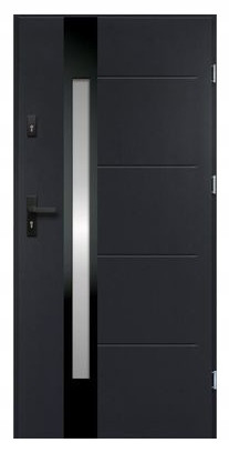 Porta esterna destra OKDoors 90 cm antracite-nero