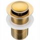 SPINA LAVABO AQUAUNO CLICK-CLACK, OTTONE ORO, PER LAVABI SENZA TROPPOPIENO