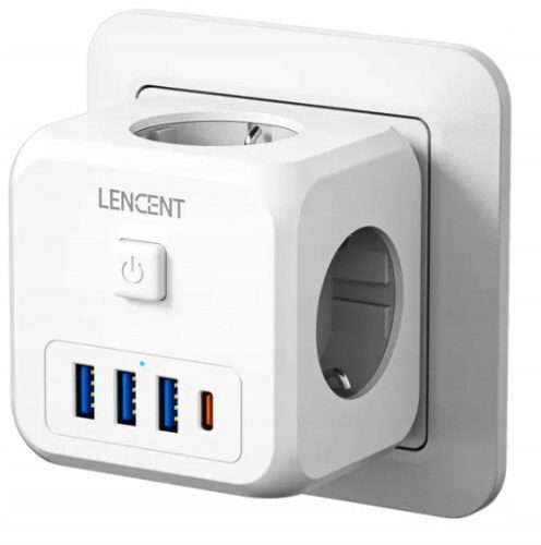 Presa elettrica, splitter USB Lencent bianco