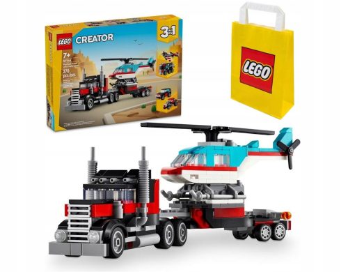 LEGO Creator 31146 Camion a pianale ed elicottero + LEGO 6315786 SACCHETTO DI CARTA VP PICCOLO S 24X18X8