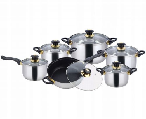 Set pentole per elettrodomestici, acciaio inox, 12 pz. + PACCHETTO PROTEZIONE - GARANZIA 2 ANNI