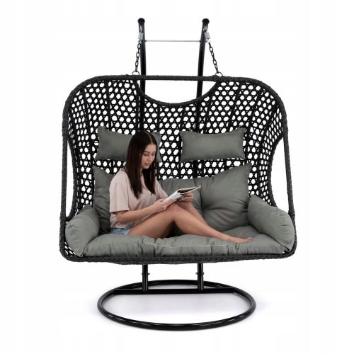 Poltroncina sospesa da giardino - Poltrona sospesa autoportante EMWOmeble 130 cm 180 kg