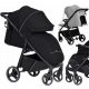  Carrello Bravo Passeggino Pure Black + Mantellina antipioggia per passeggino Caretero