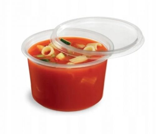 CONTENITORI + COPERCHIO PER ZUPPA ALIMENTARE 500ml 50pz