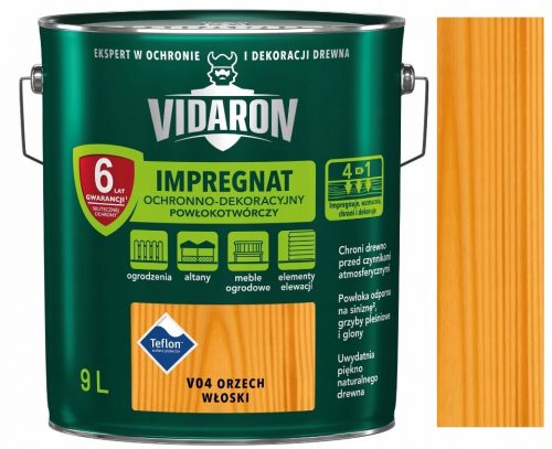 Vidaron V04 impregnante per legno noce 9 l