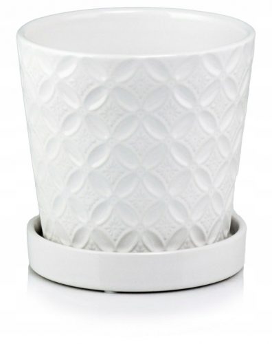  Vaso da fiori Polnix 15 cm x 15 x 15 cm diametro 15 cm ceramica bianca