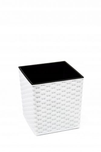  Vaso da fiori Lamela 25 cm x 25 x 26 cm diametro 25 cm plastica bianca