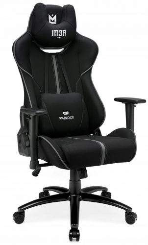  Sedia da gaming IMBA Warlock, tessuto nero