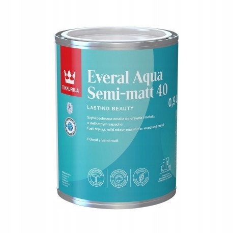 Smalto acrilico per legno e metallo Tikkurila Everal 40 Semi Matt 0,9 l bianco semiopaco