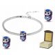  Bracciale in argento 19-22cm + CHARMS GUFO GUFO CUORE regalo BC357