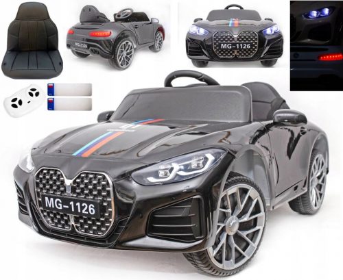  AUTO CONVERTIBILE M4 A BATTERIA, IN PELLE, DONDOLO, TELECOMANDO LED, AMMORTIZZATORI