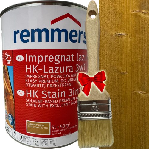 Impregnante Remmers legno azzurro Rovere rustico + Spazzola piatta dritta 5904122341216 5 cm