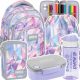  Zaino scuola backup multiscomparto Sfumature di viola, Sfumature di rosa, Sfumature di grigio e argento, Multicolor 26 l + 4 altri prodotti