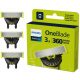  Lame di ricambio per rasoio QP430/50 Philips One Blade 360 Set da 3