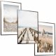 50x40 SET CORNICE DIPINTI POSTER CORNICE PAMPAS ERBA SPIAGGIA NATURA BOHO