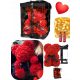 ORSO CON ROSE 25 CM ORSO ROSA CON FIOCCO PETALI DI ROSA CONFEZIONE REGALO ROSSO