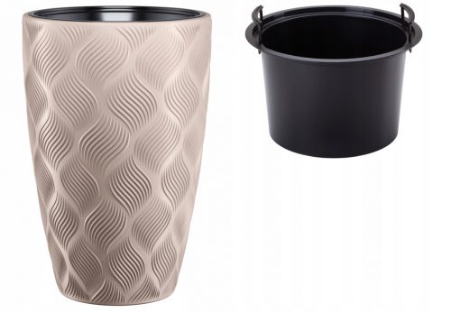  Vaso da fiori Form-Plastic 48 cm x 30 x 48 cm diametro 30 cm tonalità plastica marrone e beige