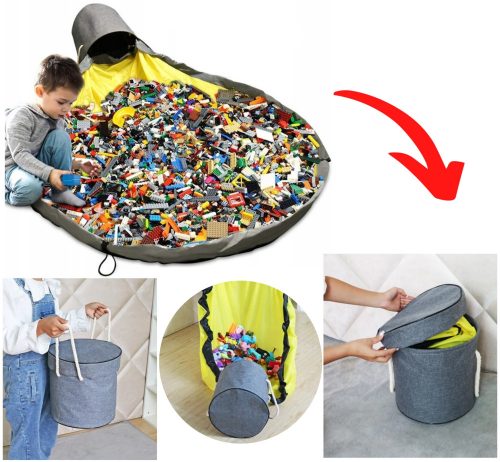  Borsa contenitore per tappetino LEGO Toys per bambini 2in1 150 cm 20 litri di grande capacità