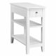  Comodino Costway HW61591WH bianco 28,5x60x61 cm