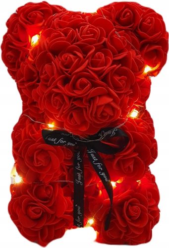 ORSO CON ROSE REGALO DONNA PER LEI FIORIERA LED