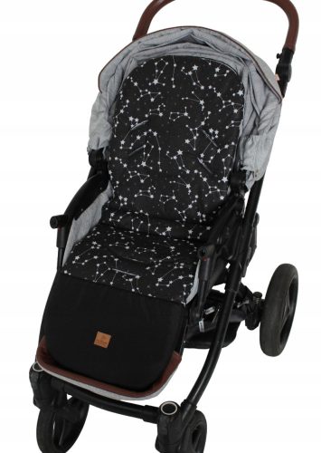  Inserto per passeggino nero con stelle, inserto XXL, 100 cm