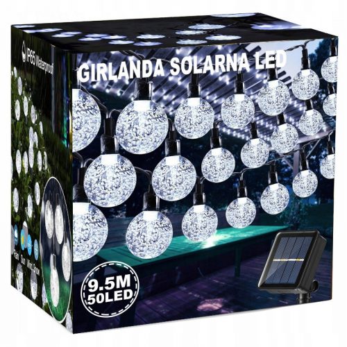  GHIRLANDA LAMPADE SOLARI PER GIARDINO BALCONE TERRAZZO ESTERNO 50LED 9,5M