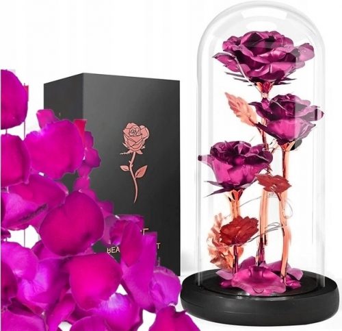  ROSA ETERNA IN VETRO, LED LUMINOSA PER LEI, REGALO FESTA DELLA MAMMA