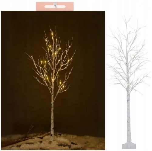  Albero di betulla decorativo 48 LED caldi 120 cm