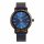  Orologio BEWELL ZSW170AL in legno, noce nera con cinturino in pelle blu navy