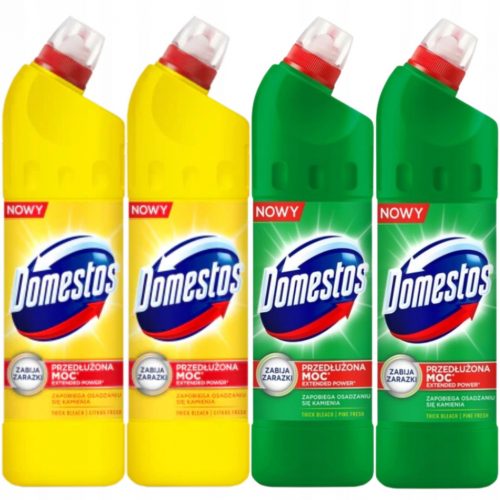  Domestos Gel detergente per WC al limone e pino, mix 4x1000 ml