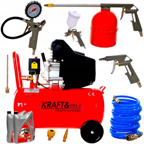 Compressore olio Kraft&Dele KD401 50 l 8 bar + Guanti Kraft&Dele RST taglia 10 - XL 1 paio