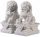 FIGURINE FIGURINE LEONE CINESE CANE FOO STATUETTA SCULTURA SET DI 2 DECORAZIONI